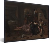 Fotolijst incl. Poster - Het dronken paar - Jan Steen - 80x60 cm - Posterlijst