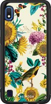 Casimoda® hoesje - Geschikt voor Samsung Galaxy A10 - Zonnebloemen / Bloemen - Zwart TPU Backcover - Bloemen - Geel