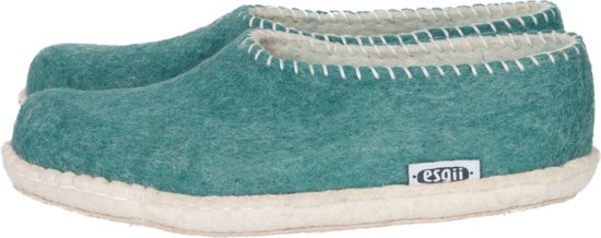 Vilten dames sloffen Stitch seagreen Colour:Zeegroen/ Ecru Size:41