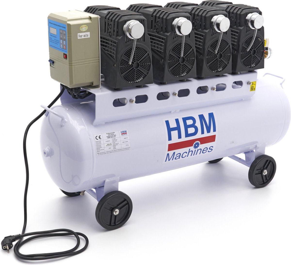 HBM machines 120 Liter Professionele Low Noise Compressor 400 liter per minuut
