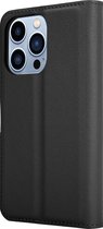 ShieldCase geschikt voor Apple iPhone 14 Pro wallet case - zwart - Bookcase hoesje portemonnee - Walletcase flipcase shockproof hoesje pasjeshouder
