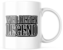 Mok met tekst: Web design legend | Webontwikkelaar Mok | Webdeveloper Mok | Webdesigner Mok | Grappige Cadeaus | Grappige mok | Koffiemok | Koffiebeker | Theemok | Theebeker