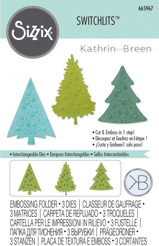 Sizzix Switchlits Embossing Folder Festive Trees