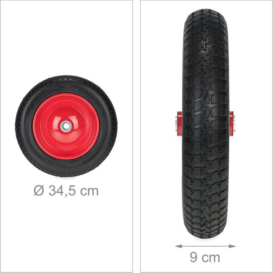 kruiwagenwiel - 3.00-8 - massief rubber - stalen velg - anti-lek - 80 kg van Merkloos	 — afbeelding 4