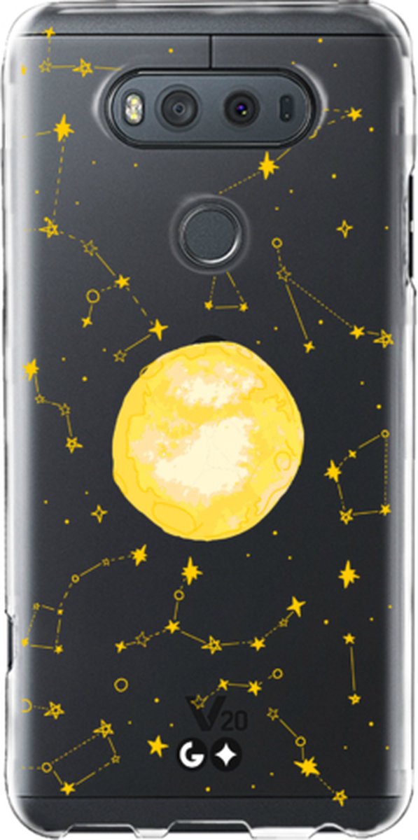 Telefoonhoesje geschikt voor LG LG V20 - Transparant Siliconenhoesje - Flexibel en schokabsorberend - Natuurcollectie - Moon Transparent - Transparant