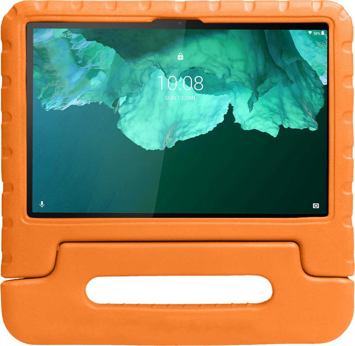 Hoesje Geschikt voor Lenovo Tab P11 Plus Hoesje Kinderhoes Shockproof Hoes Kids Case Met 2x Screenprotector - Oranje