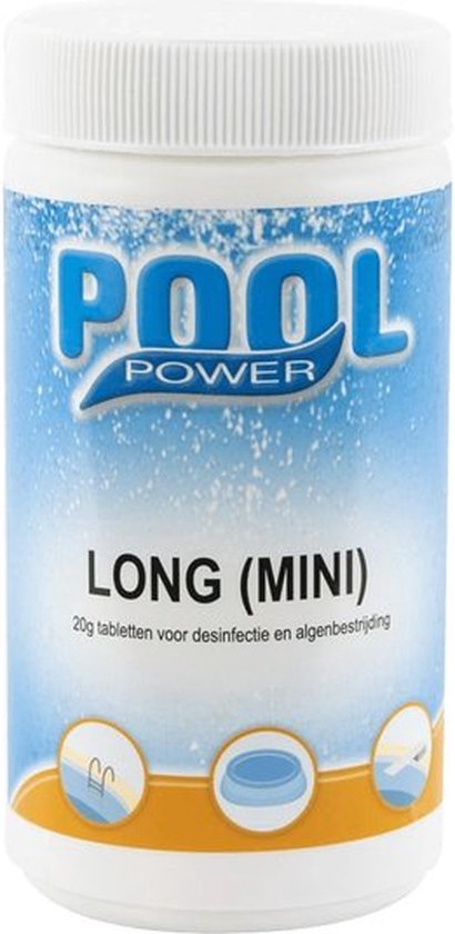 Pool Power Mini Flacon Desinfectie- en Anti-algmiddel voor Zwembaden - 1 kg (Chloor tabletten 90% actief chloor) - Pool Power