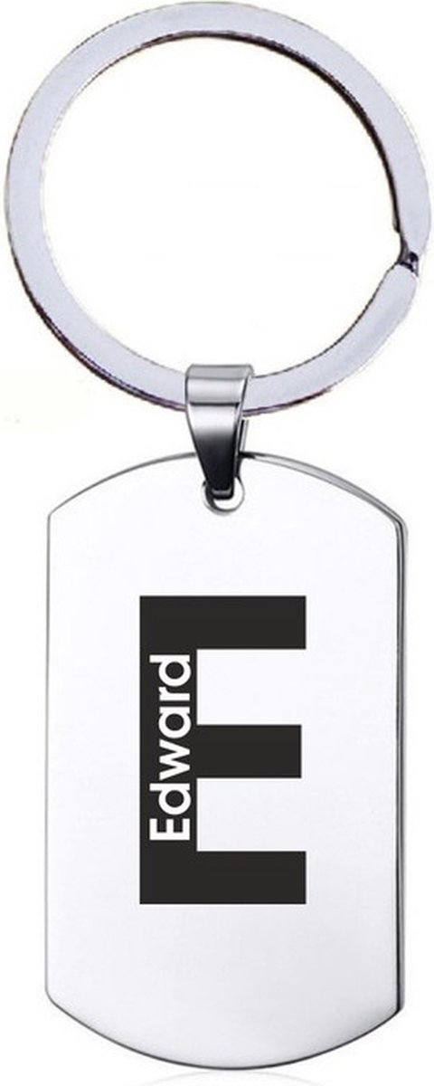 Naamkado - Edward - RVS Sleutelhanger