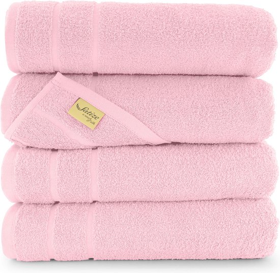 Satize Comfort Handdoeken 70x140 cm - Set van 2 - Badhanddoeken hotelkwaliteit - 100% katoen - Roze