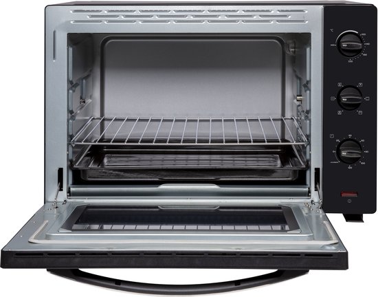 Inventum OV607B Vrijstaande oven - 60L - Hetelucht - Draaispit - 100-230°C - 5 ovenstanden - Zwart