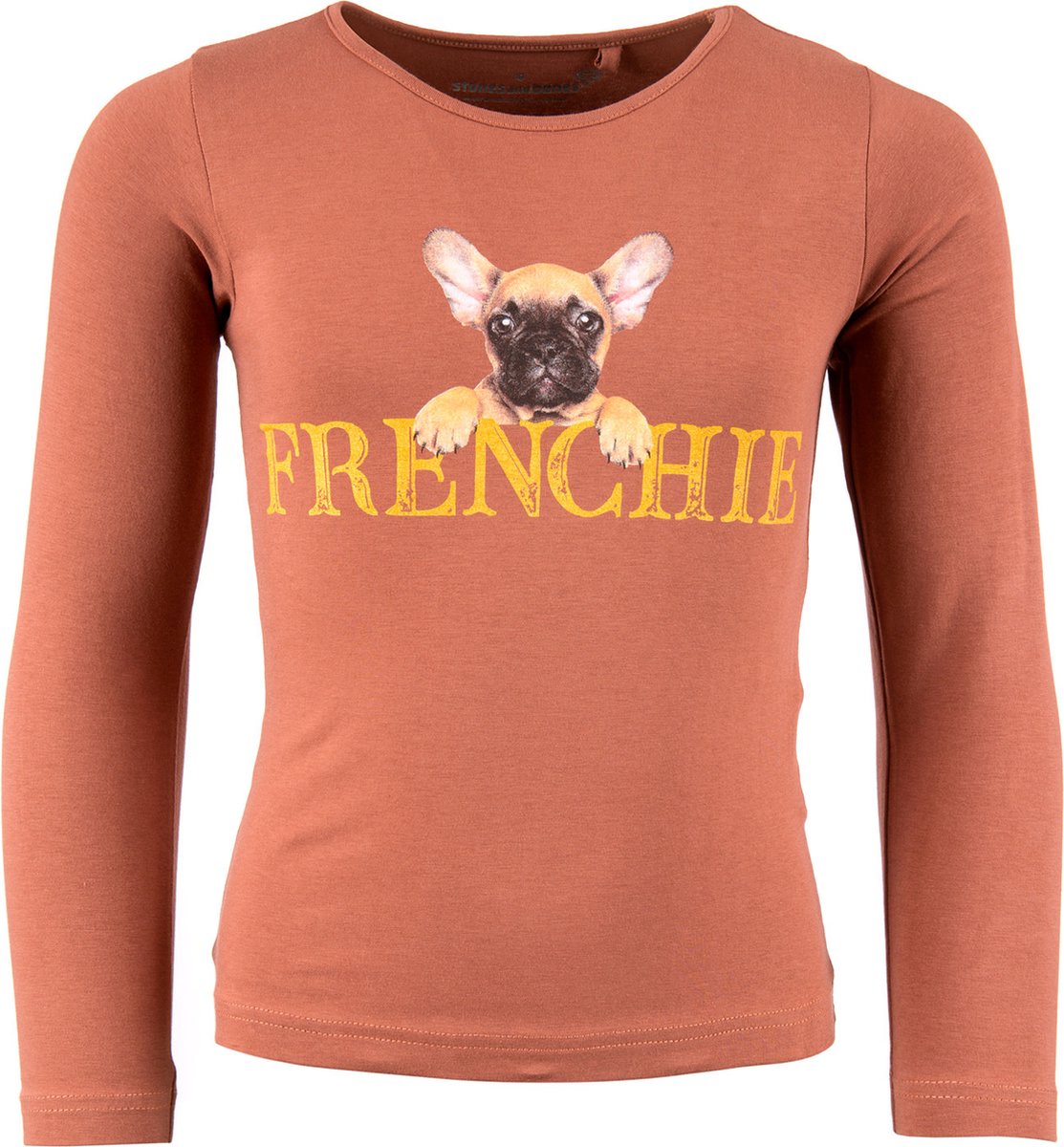 Stones And Bones Meisjes Tshirt Blissed Frenchie Brown - 152