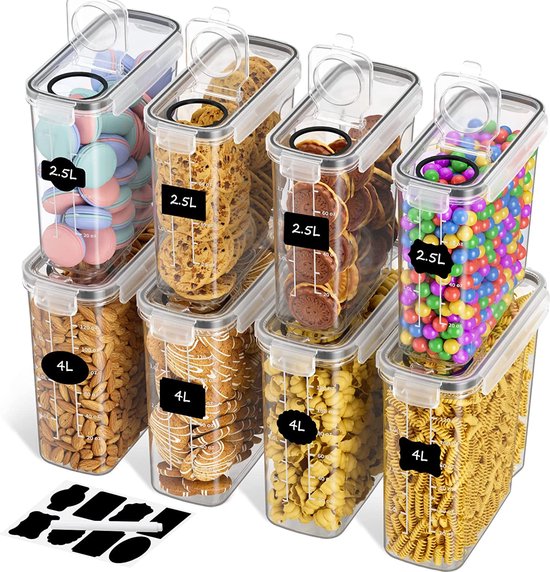 Meelhouder, 5 kg, graanreservoir, voorraaddoos, keuken, voorraaddozen, meel, rijst, container, keukenvoorraadcontainer, gesloten voorraadpot voor meel, rijst en korrels