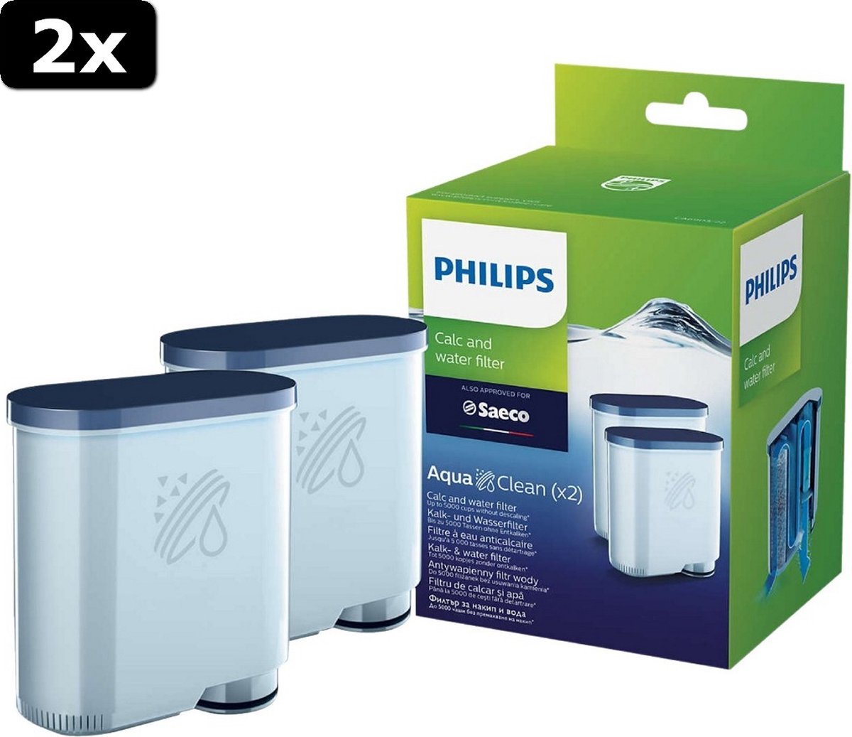 2x Philips CA6903/22 Cartridge Waterfilter Saeco-espressomachine
