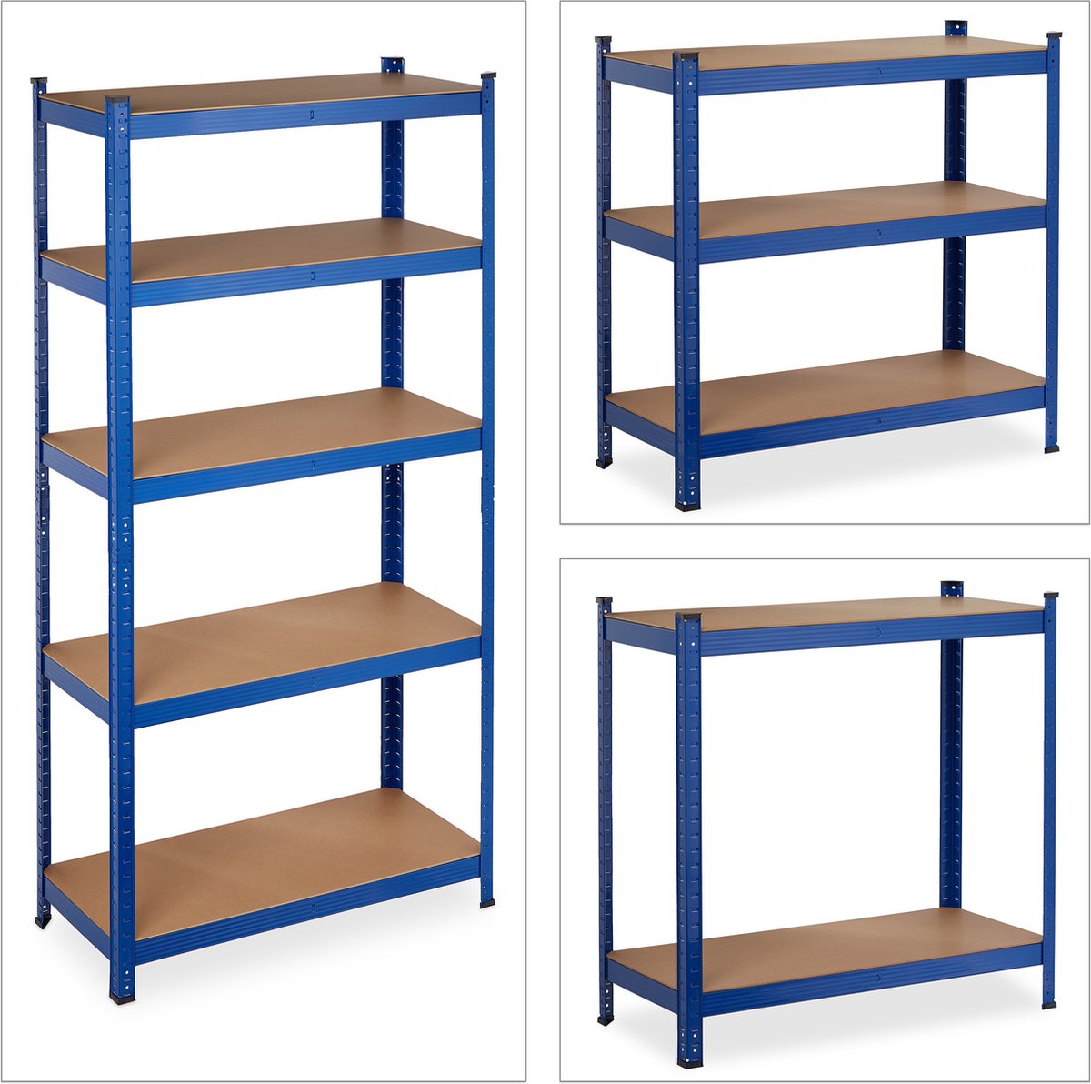 Stellingkast met 4 Planken Set van 2 160x90x40 cm 700kg