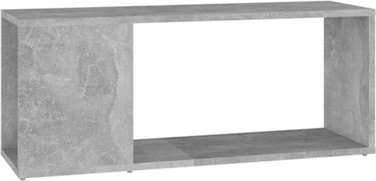vidaXL Tv-meubel - 80x24x32 - cm - bewerkt - hout - betongrijs