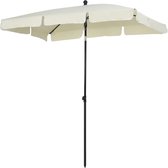 Zonnescherm - Parasol - Balkonparasol - Balkon parasol - Strandparasol - Rechthoek - Knikbaar - 200 x 125 cm - Creme