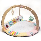 Oh My Baby - Speelkleed baby - Speelmat Montessori - Babygym zacht speelkleed - Duurzame FSC Houten Speelbogen - 7 extra speeltjes en speelgids - educatief speelgoed - baby 0 tot 6 maanden oud