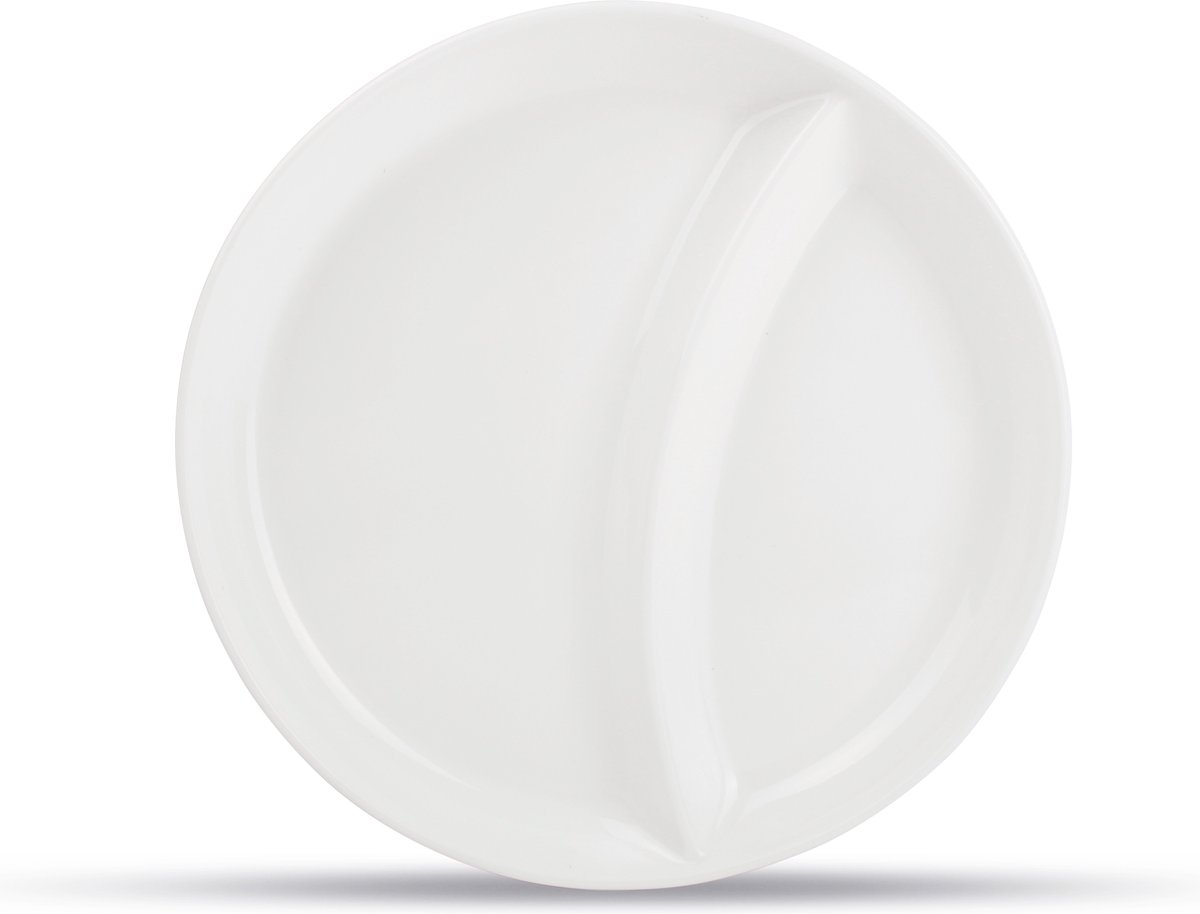 BonBistro Verdeelbord Gourmet bord 22,5cm 2 delen wit Care (set van 6)