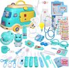 foto van Anpro Dokter Speelset - 50 delig Speelgoed Doktersset - met Modelauto - Rollenspel Speelgoedset - Cadeauset voor kinderen- Blauw