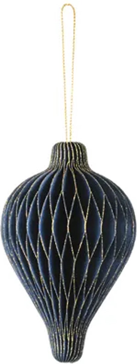 PartyDeco Kersthanger Navy - 21,5 CM Donkerblauw