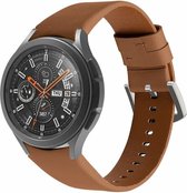 By Qubix leren bandje 20mm - Bruin - Geschikt voor Samsung Galaxy Watch 6 - Galaxy Watch 6 Pro - Galaxy Watch 5 - Galaxy Watch 5 Pro - Galaxy Watch 4 - Galaxy Watch 4 Classic