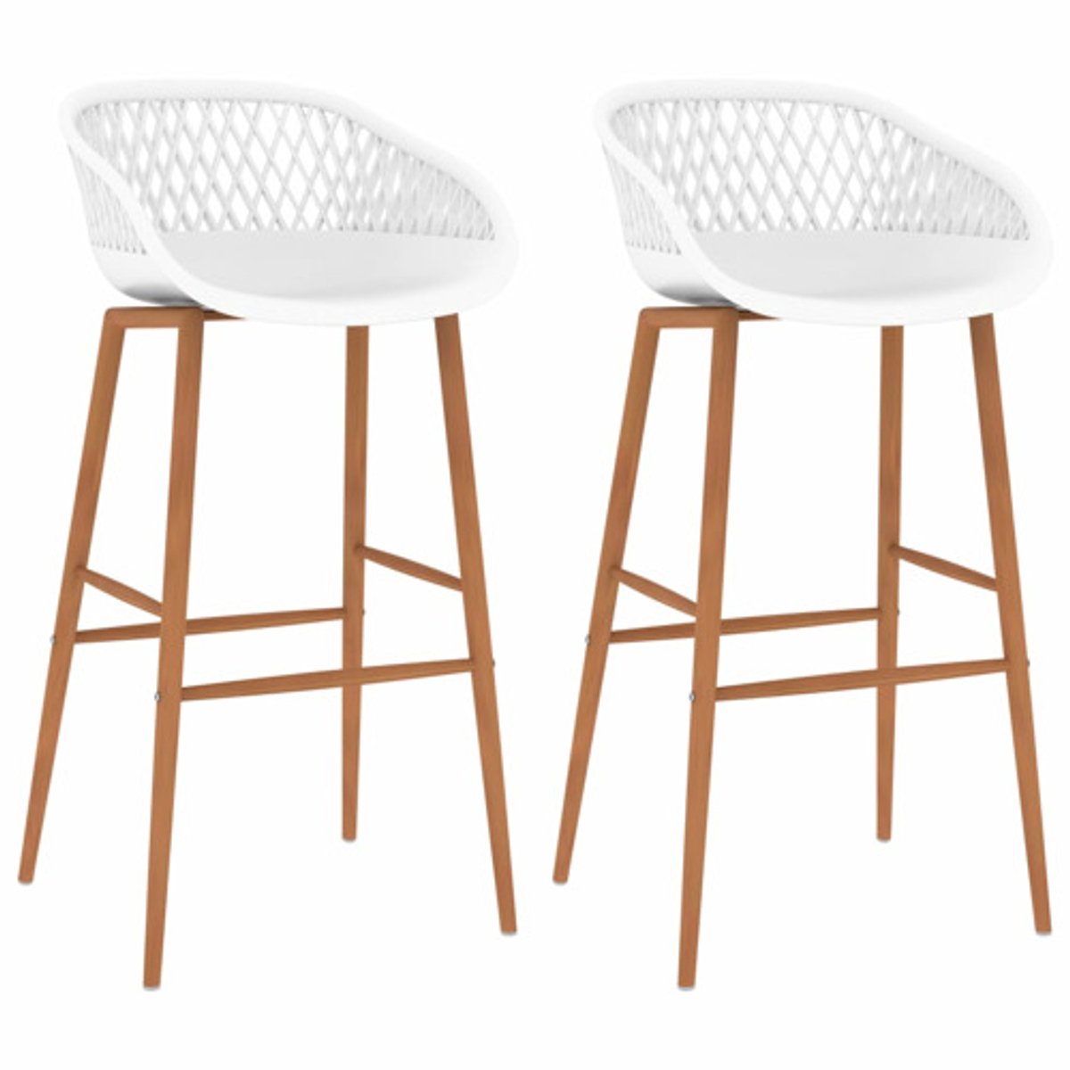 vidaXL - Barstoelen - 2 - st - wit