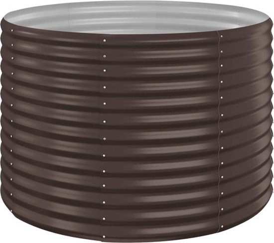 vidaXL Jardinière 100 x 100 x 68 cm Acier enduit de poudre Marron