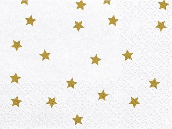 Kerstservetten - 20x - wit - gedecoreerd - 3 laags - feest servetten - kerstdiner