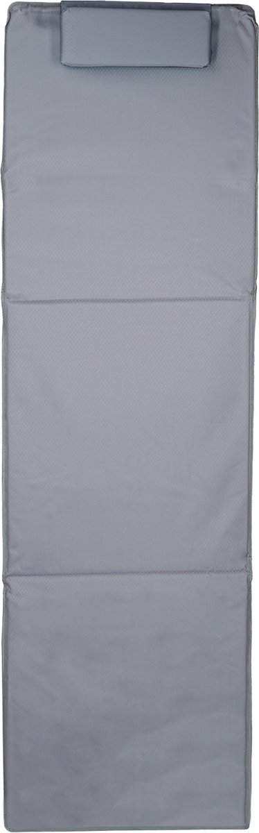 strandmat XXL - gepolsterd - 60x195 cm - met kussen - verstelbare rugleuning - incl. draagtas - grijs — afbeelding 3