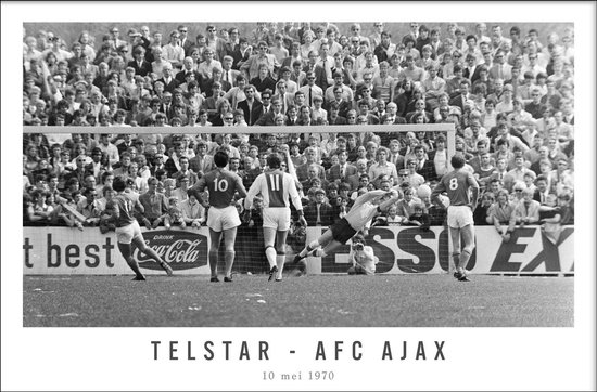 Walljar - Poster Ajax- Voetbalteam - Amsterdam - Eredivisie - Zwart wit