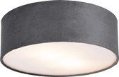 QAZQA drum - Moderne Plafondlamp - 2 lichts - Ø 30 cm - Grijs - Woonkamer | Slaapkamer | Keuken