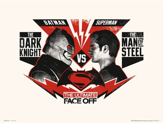 Marvel DC COMICS BATMAN VS SUPERMAN ULTIMATE FACE OFF - Art 30x40 cm