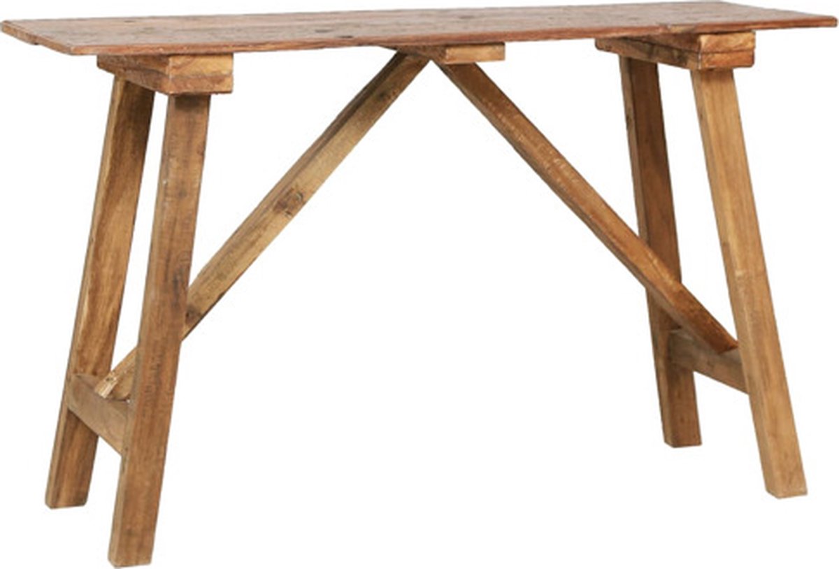 vidaXL Wandtafel - 130x40x80 - cm - gemengd - gerecycled - hout Bruin