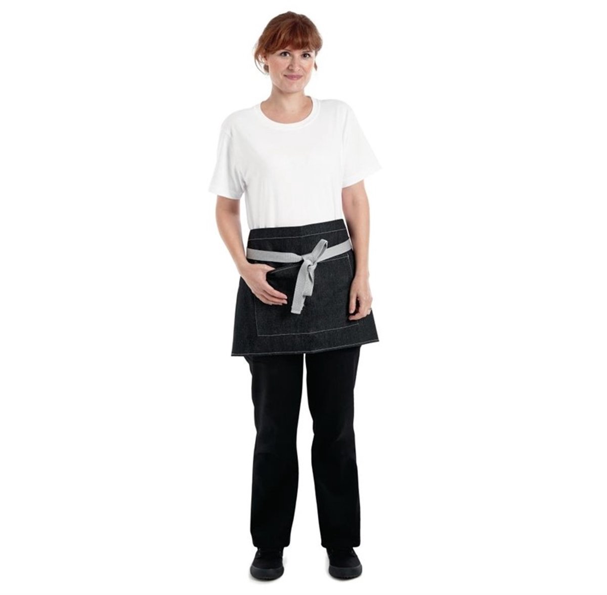 Whites Southside bistroschort zwart denim 40x76cm