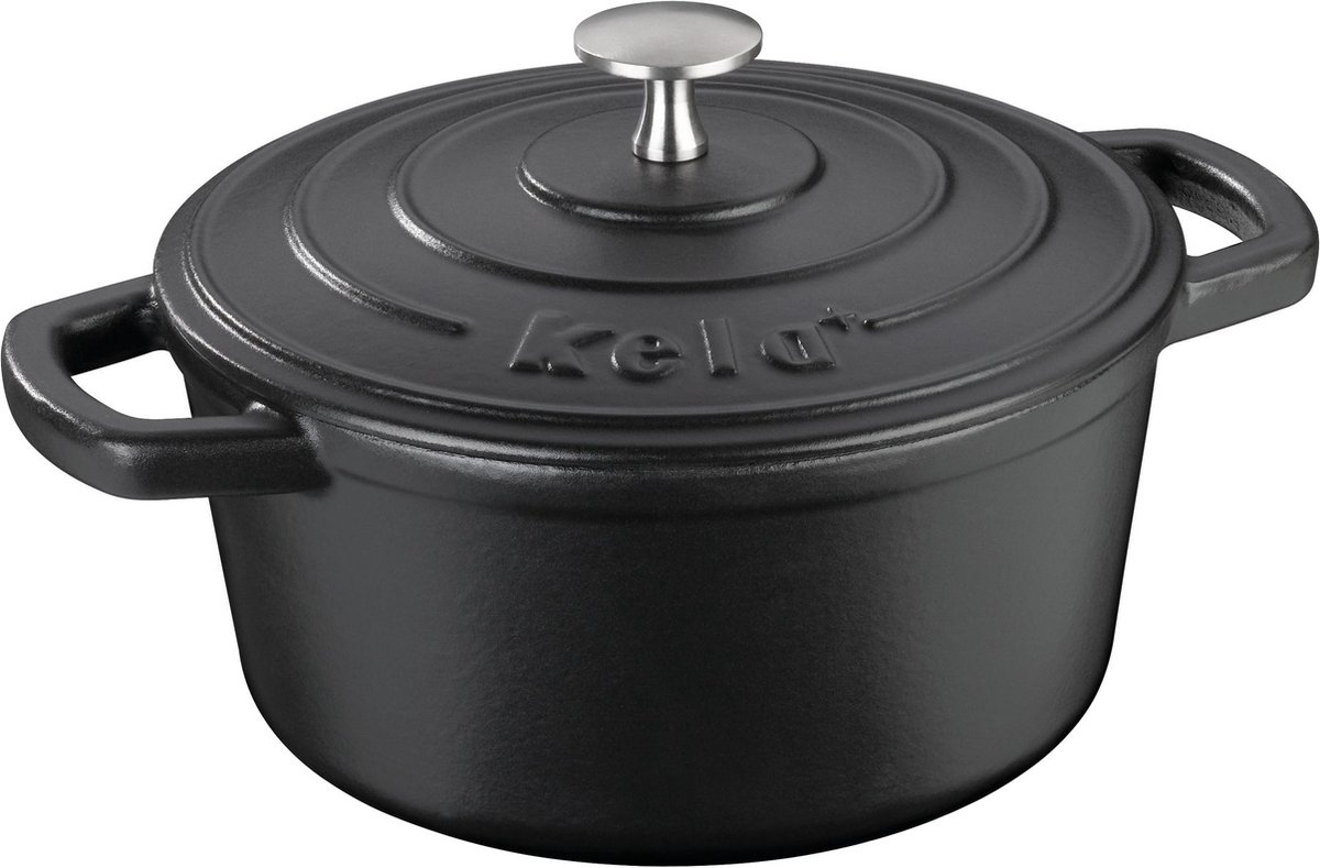 Braadpan Gietijzer Zwart, 21 cm - Kela | Calido