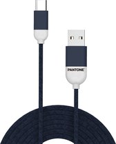USB-Kabel Type-C, 1,5 meter, Blauw - Rubber - Celly | Pantone