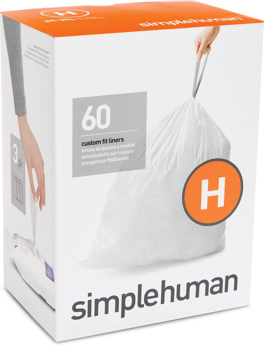Simplehuman Afvalzakken Code H - 30-35 Liter (60 stuks)