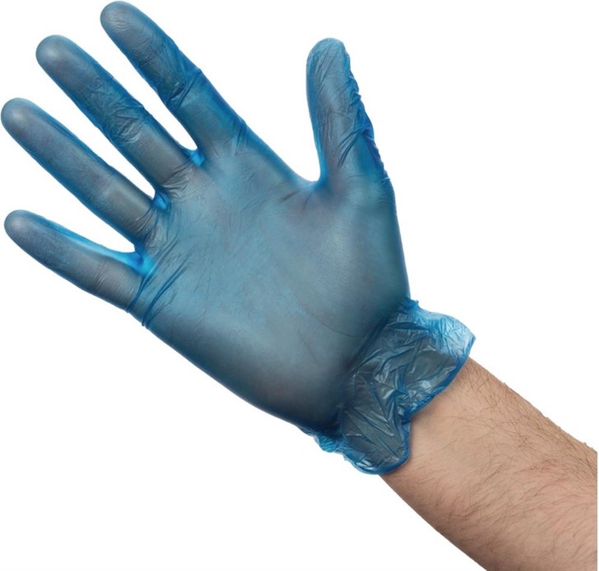 Vogue vinyl handschoenen blauw gepoederd L