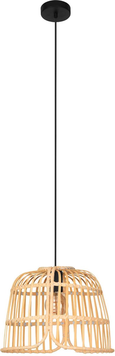 EGLO Glyneath Hanglamp - E27 - Ø 375 cm - Zwart/Natuur