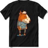 Casual Matroos Bull Terrier T-Shirt Heren / Dames Dieren Shirt