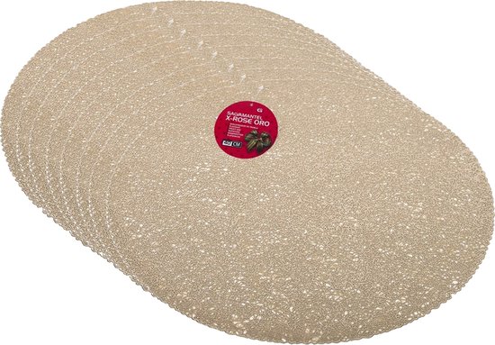 Napperons - ronds - D40 cm - doré - lot de 8 pièces - plastique
