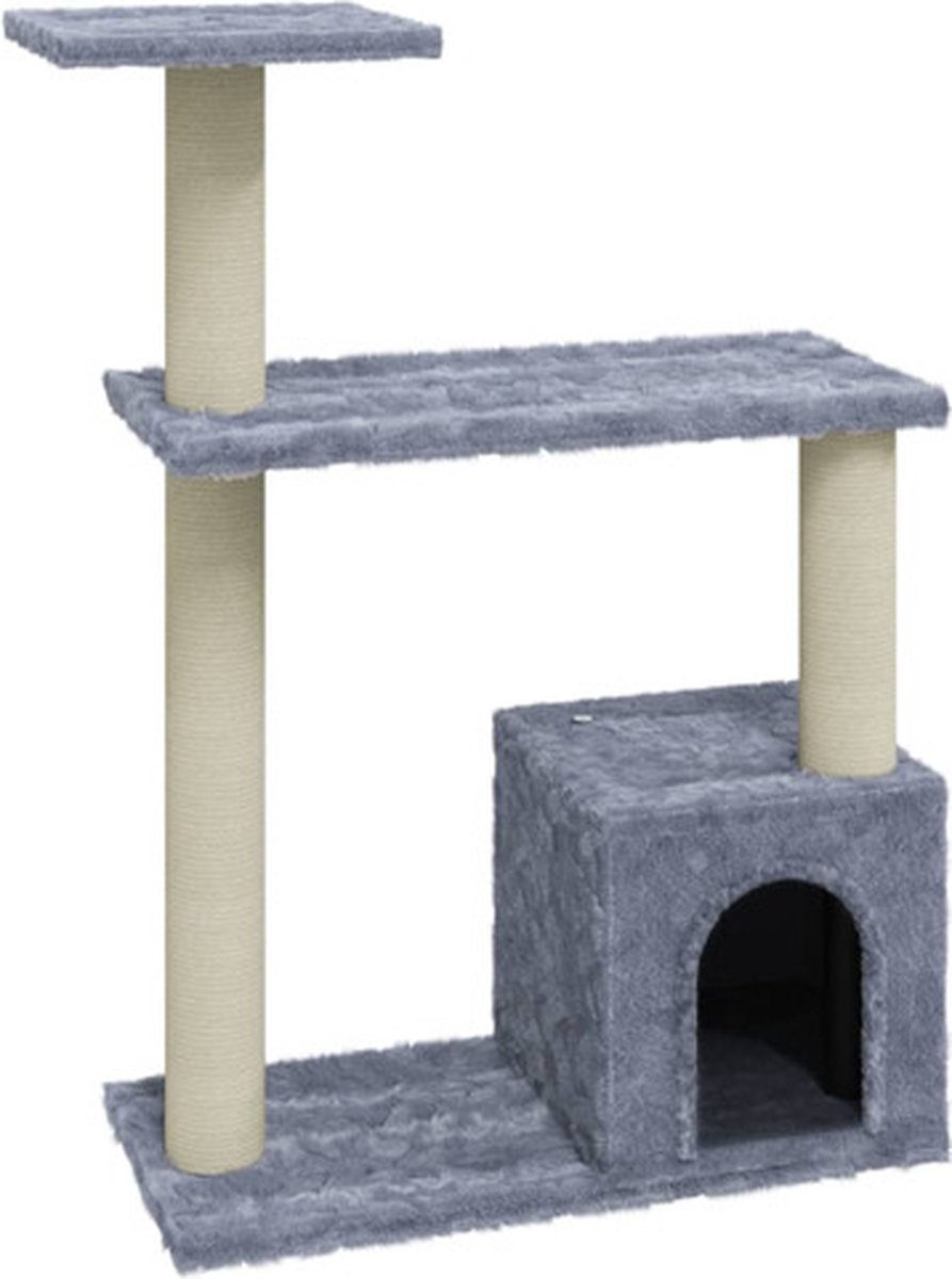 vidaXL Kattenkrabpaal met sisal krabpalen 70 cm lichtgrijs