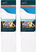 GoWith-diabetes sokken-2 paar-naadloze dunne sokken-heren-dames sokken-kleur wit-cadeau sokken-maat 42-44