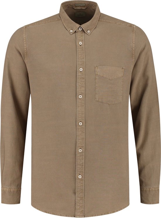 Dstrezzed - Overhemd Tencel Bruin - Heren - Maat XL - Regular-fit