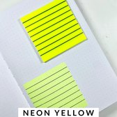 Akyol - Sticky Notes - Neon yellow transparante sticky notes - memoblok met 50 memoblaadjes - zelfklevend - waterbestendig - herbruikbaar - 76x76mm
