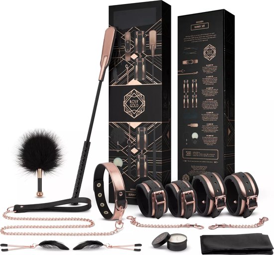 Rosy Gold Nouveau Bdsm Set Bdsm Set Met 9 Sex Toys Voor Mannen En Vrouwen Bondage