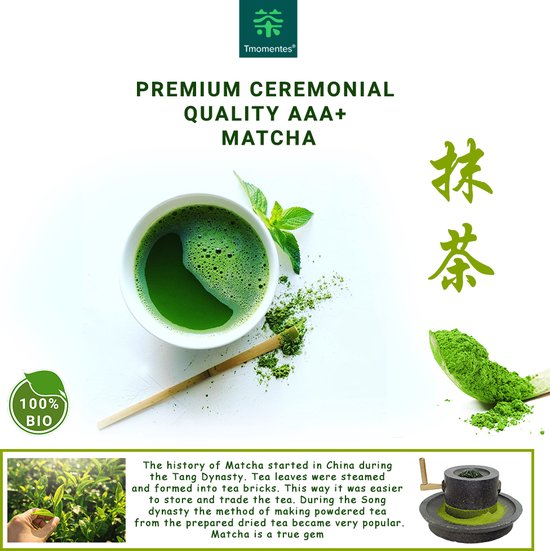 Foto: Tmomentes premium ceremonial matcha thee matcha poeder ceremoni le matcha thee 100 organisch gecertificeerd 60 gram aaa gradering