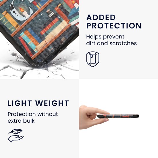 kwmobile e-reader hoesje geschikt voor Tolino Shine 3 hoes - E reader flip case met magnetische sluiting - Ereader cover - bibliotheek design in meerkleurig van kwmobile — afbeelding 2
