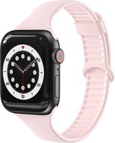 By Qubix TPU Slim Fit bandje - Lichtroze - Geschikt voor Apple Watch 42mm - 44mm - 45mm - Ultra - 49mm - Compatible Apple watch bandje - smartwatch