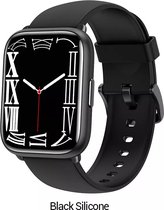 Belesy® LAOS – Smartwatch Dames – Smartwatch Heren – Horloge – 1.78 inch Touchscreen Kleurenscherm – Stappenteller – Hartslag – Zuurstofgehalte – 100+ Sporten – Calorieën – Bluetooth 5.1 – Zwart Siliconen - Moederdag